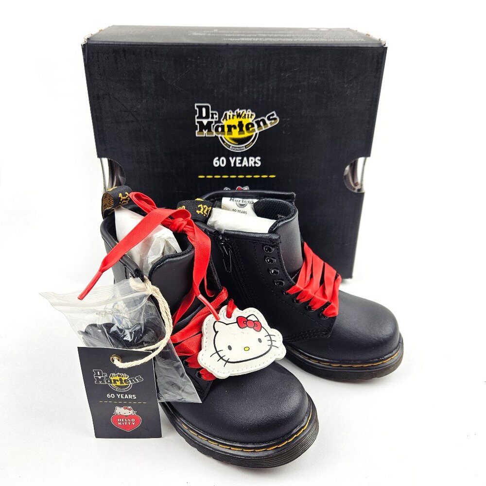 Dr. Martens Toddler 1460 Hello Kitty Black Leather Boots